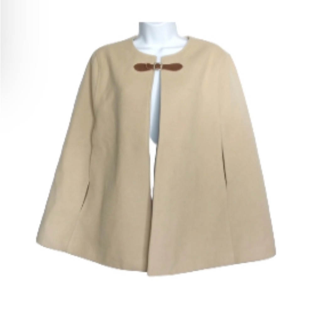 WAYF cream/tan cape in SMALL